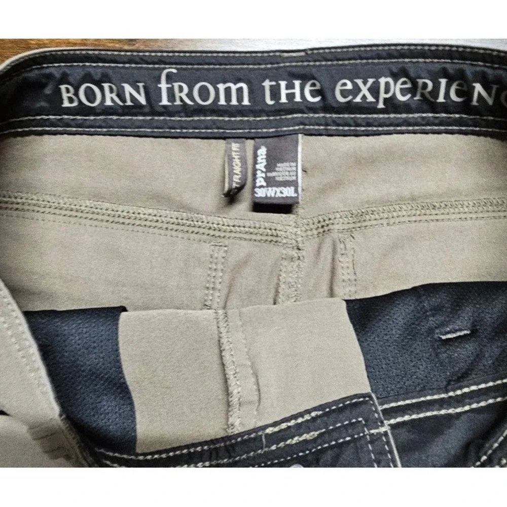 Prana Zion Straight Fit Cargo Pants Adult Size 30x29 Nylon Stretch Tan‎ Pocket